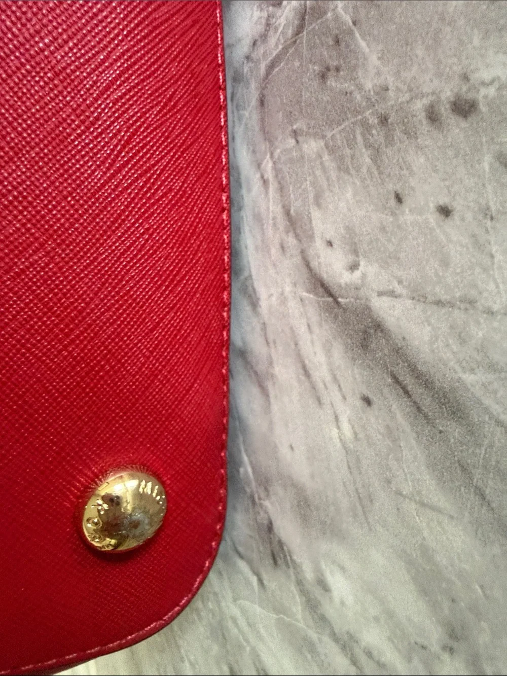 Michael Kors Bright Red Saffiano Leather Tote with Gold Hardware